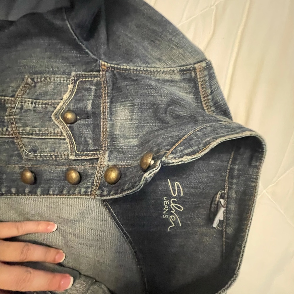 Silver Jean Jacket - image 2